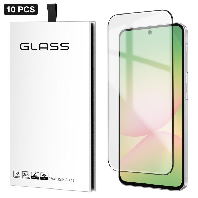 For Samsung Galaxy A57 5G 10pcs 0.18mm Ultra-Thin Ultrasonic HD Screen-Printed High-Aluminium Thick-Gel Tempered Glass Film