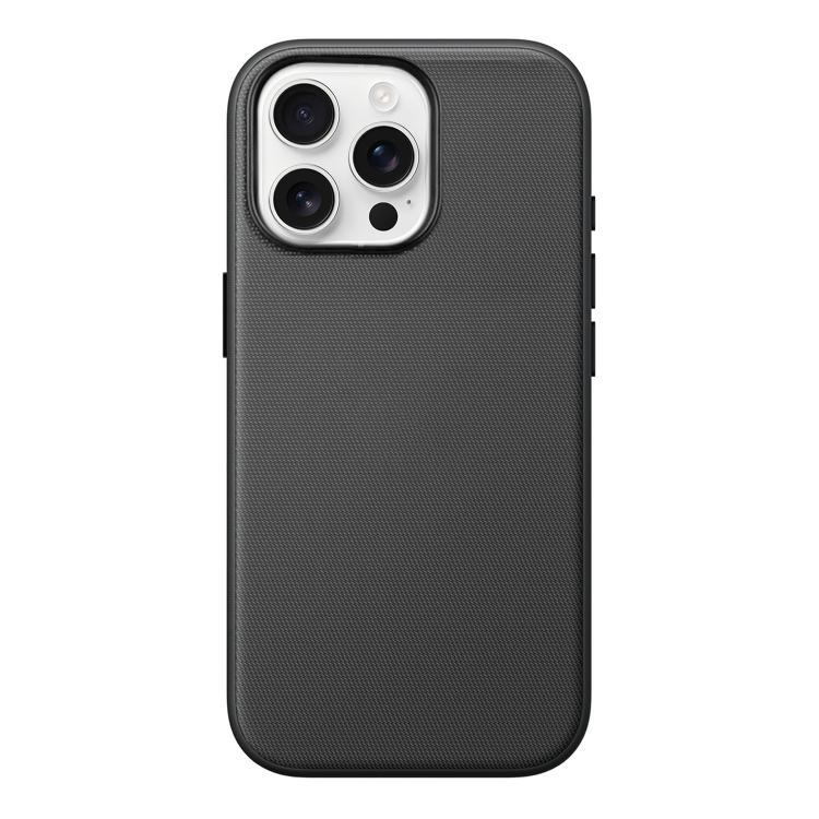 

For iPhone 15 Pro Official Tech Fabric Texture Side-Stick TPU Magnetic Phone Case, No AI Camera Button(Black)