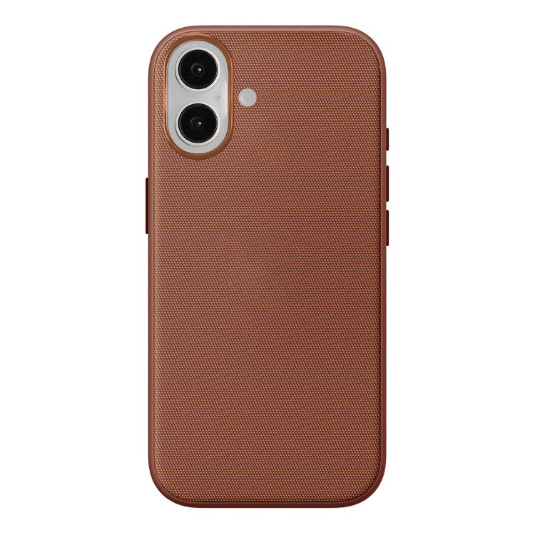 

For iPhone 17 Official Tech Fabric Texture Side-Stick TPU Magnetic Phone Case, No AI Camera Button(Brown)