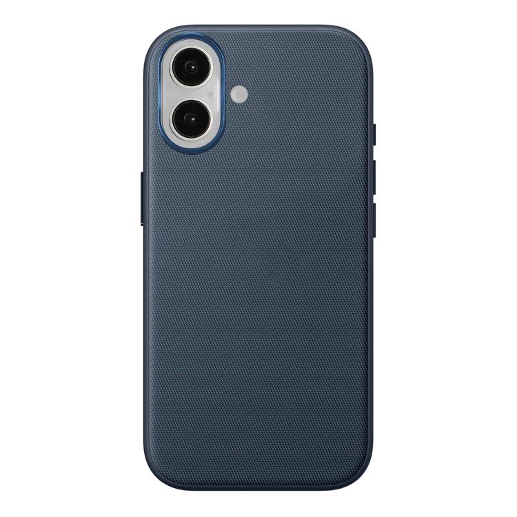 

For iPhone 17 Official Tech Fabric Texture Side-Stick TPU Magnetic Phone Case, No AI Camera Button(Blue)
