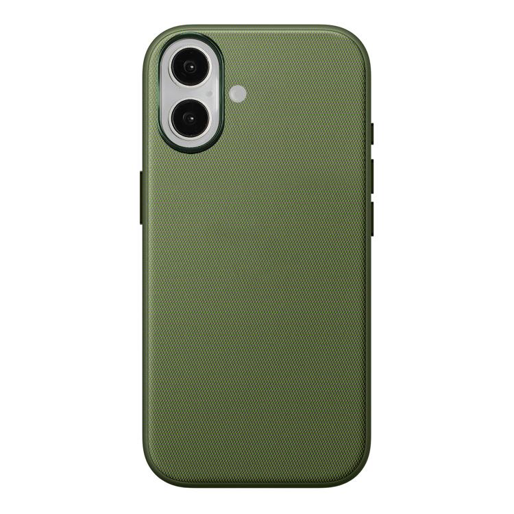 

For iPhone 16 Official Tech Fabric Texture Side-Stick TPU Magnetic Phone Case, No AI Camera Button(Green)