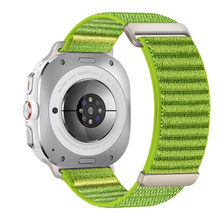 

For Samsung Galaxy Watch Ultra 47mm / Ultra 2025 Two-section Mountain Pattern Hook And Loop Fastener Nylon Watch Band(Wilderness Green)
