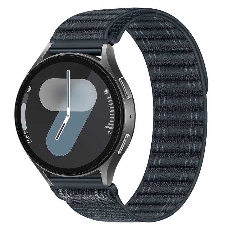 

22mm Wave Texture Nylon Hook And Loop Fastener Watch Band(Navy Blue)