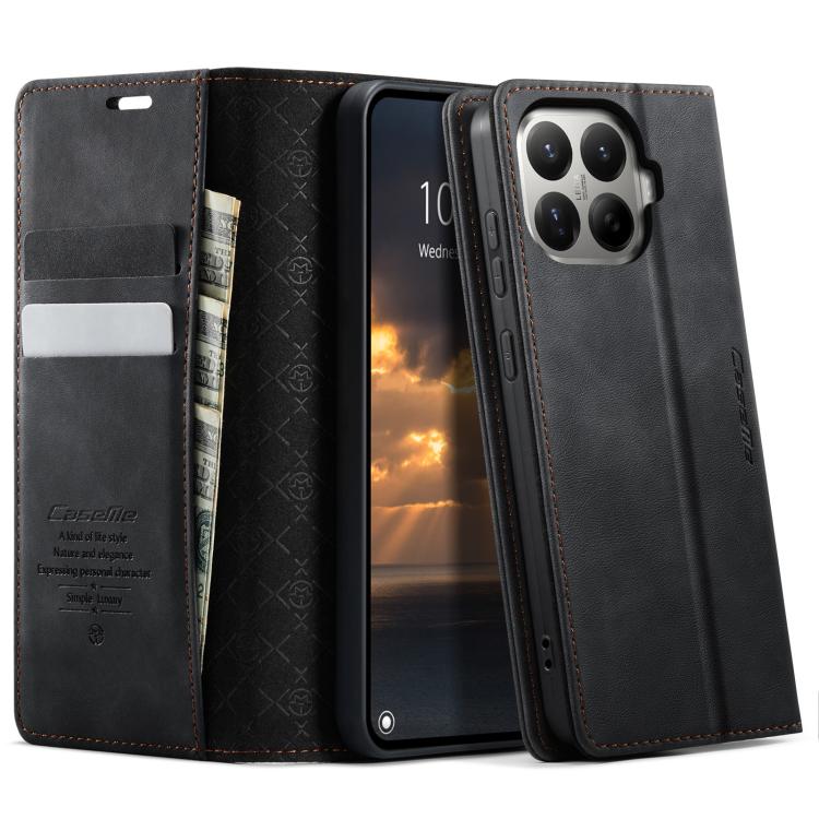 For Xiaomi 17T 5G CaseMe 033 Calf Leather Lining Microfibre RFID Blocking Phone Case(Black)