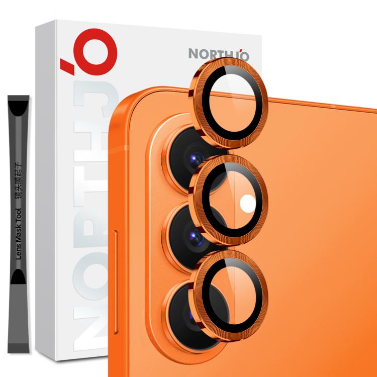 

For Samsung Galaxy S26 5G NORTHJO Camera Lens Protector CD Metal Ring Tempered Glass Film(Orange)