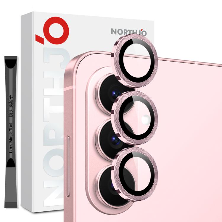 

For Samsung Galaxy S26 5G NORTHJO Camera Lens Protector CD Metal Ring Tempered Glass Film(Pink)