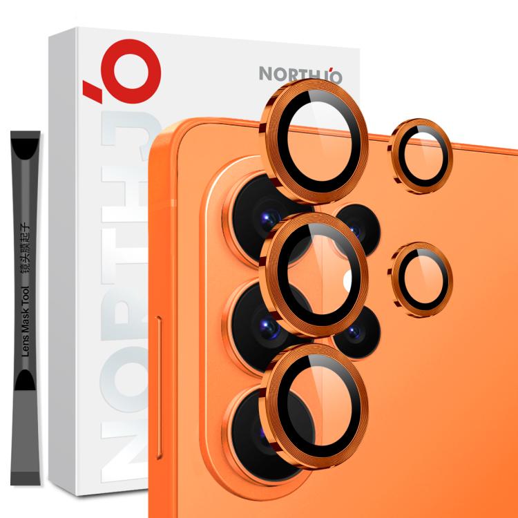 For Samsung Galaxy S26 Ultra 5G NORTHJO Camera Lens Protector CD Metal Ring Tempered Glass Film(Orange)