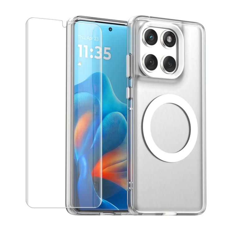 

For Motorola Edge 60 Pro ENKAY Hat-Prince MagSafe Candy Color Phone Case with Soft Hydrogel Film(White)