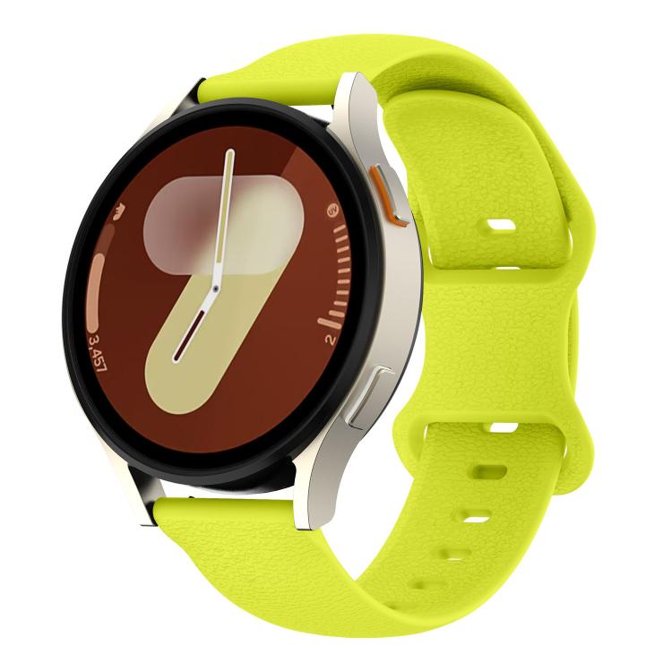 

20mm Lychee Texture Butterfly Clasp Solid Color Silicone Watch Band(Fluorescent Green)