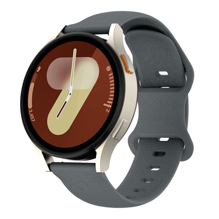 

22mm Lychee Texture Butterfly Clasp Solid Color Silicone Watch Band(Starlight Grey)