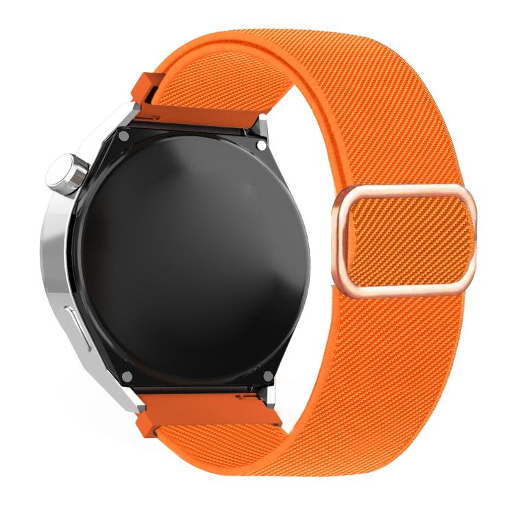 

22mm Diagonal Striped D-ring Buckle Nylon Elastic Watch Band(Orange)