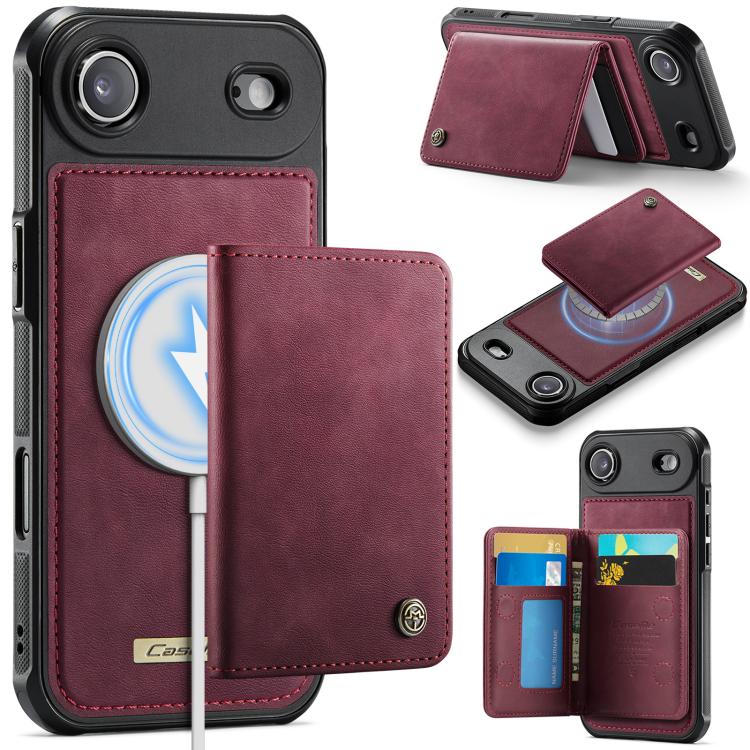 

For iPhone Air CaseMe Me80 Series Detachable Wallet Magnetic RFID Vegan Leather Phone Case(Red)