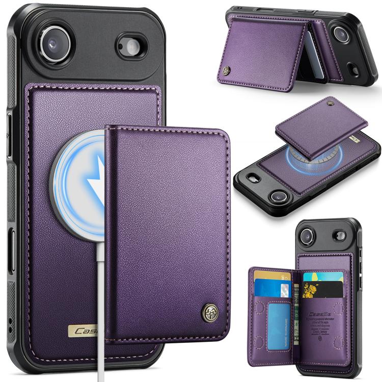 

For iPhone Air CaseMe Me80 Series Detachable Wallet Magnetic RFID Vegan Leather Phone Case(Purple)