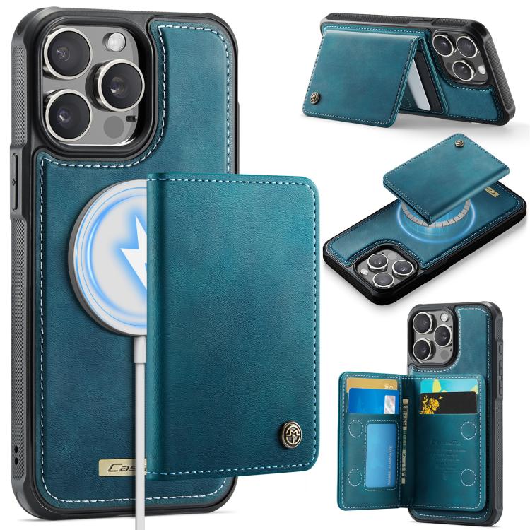 

For iPhone 15 Pro CaseMe Me80 Series Detachable Wallet Magnetic RFID Vegan Leather Phone Case(Green)