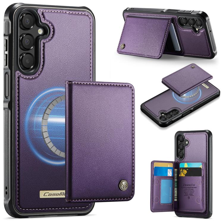 

For Samsung Galaxy A15 CaseMe Me80 Series Detachable Wallet Magnetic RFID Vegan Leather Phone Case(Purple)