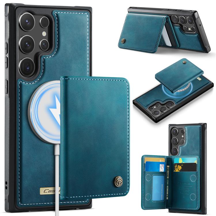 

For Samsung Galaxy S23 Ultra 5G CaseMe Me80 Series Detachable Wallet Magnetic RFID Vegan Leather Phone Case(Green)
