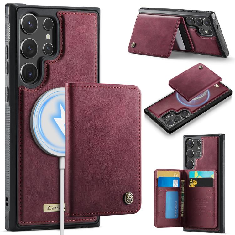 

For Samsung Galaxy S24 Ultra 5G CaseMe Me80 Series Detachable Wallet Magnetic RFID Vegan Leather Phone Case(Red)
