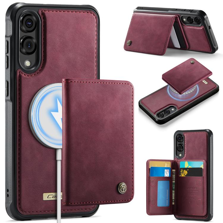 For Samsung Galaxy S25 Edge 5G CaseMe Me80 Series Detachable Wallet Magnetic RFID Vegan Leather Phone Case(Red)
