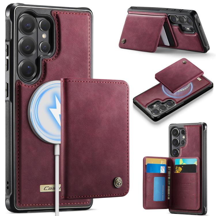 

For Samsung Galaxy S26 Ultra 5G CaseMe Me80 Series Detachable Wallet Magnetic RFID Vegan Leather Phone Case(Red)