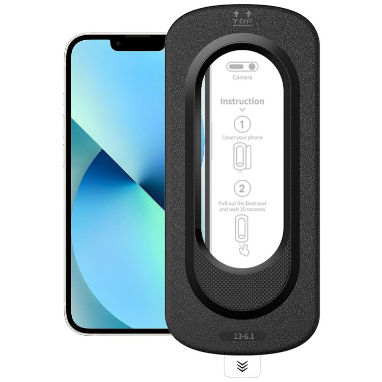 

For iPhone 13 Smooth Anti-Fingerprint Easy Install Dust-Free Box HD Tempered Glass Film