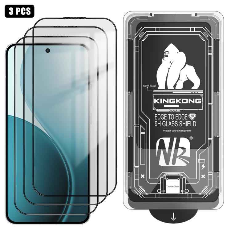 

For OPPO Reno14 Pro Global 3pcs Easy Install Box Dust-Free 3D Curved Edge HD Electroplated Explosion-Proof Tempered Glass Film