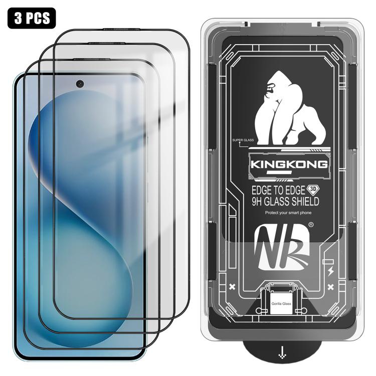 

For vivo S30 3pcs Easy Install Box Dust-Free 3D Curved Edge HD Electroplated Explosion-Proof Tempered Glass Film