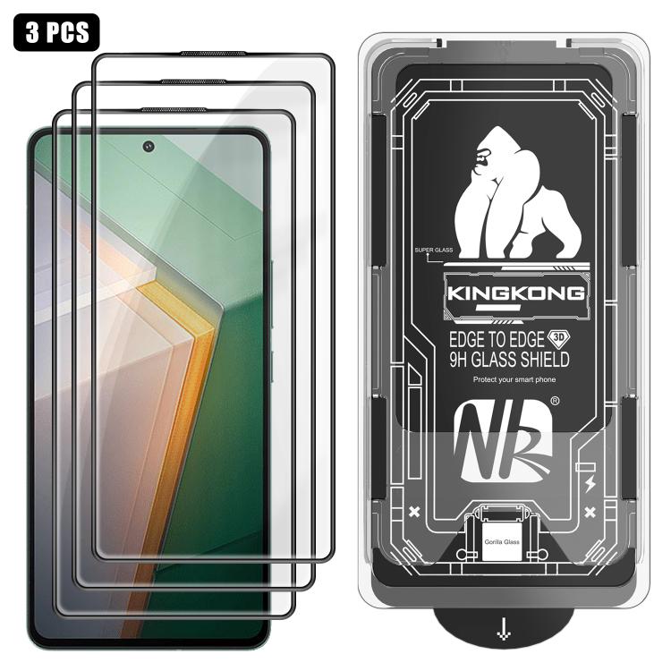 For vivo iQOO 11 3pcs Easy Install Box Dust-Free 3D Curved Edge HD Electroplated Explosion-Proof Tempered Glass Film
