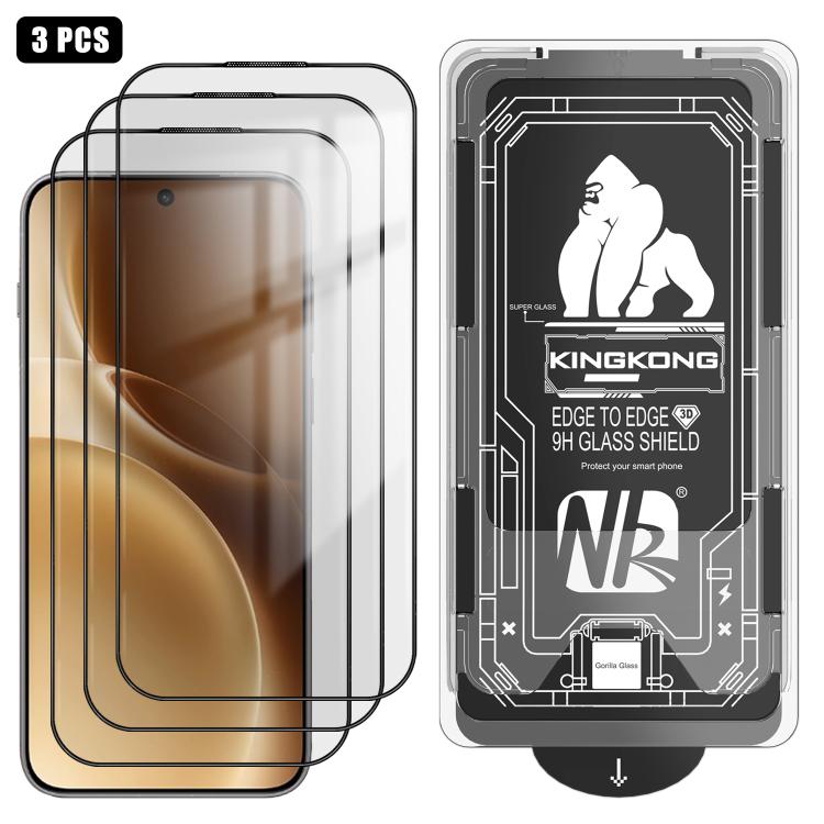 

For vivo X300 Pro 3pcs Easy Install Box Dust-Free 3D Curved Edge HD Electroplated Explosion-Proof Tempered Glass Film