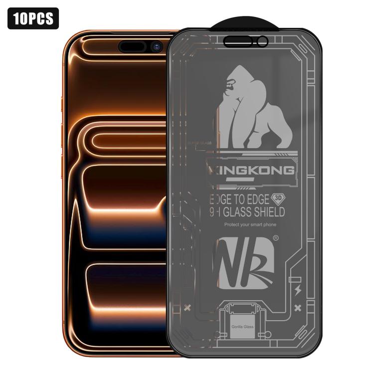 

For iPhone 17 Pro Max 10pcs 3D Large Arc Edge Electroplated Explosion-Proof Scratch-Resistant Full-Screen Frosted Privacy Tempered Glass Film
