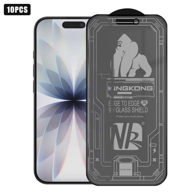 

For iPhone 17 10pcs 3D Large Arc Edge Electroplated Explosion-Proof Scratch-Resistant Full-Screen Frosted Privacy Tempered Glass Film