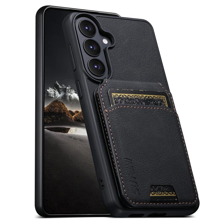 

For Samsung Galaxy S26+ 5G Suteni H02 Litchi Leather Card Wallet Stand Back Phone Case(Black)
