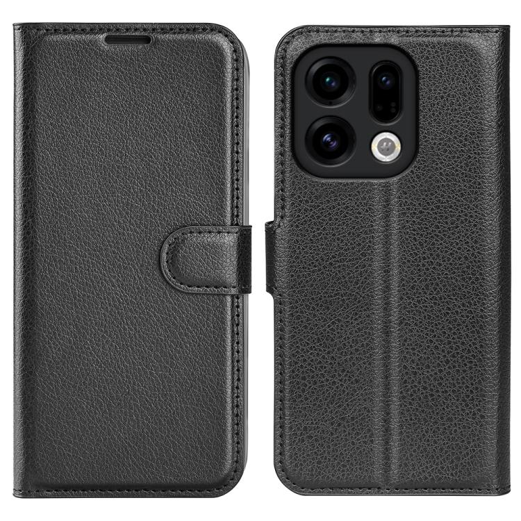 For OPPO Find X9 Litchi Texture Horizontal Flip Leather Phone Case with Holder(Black)