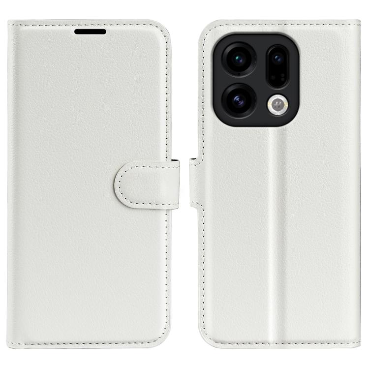 

For OPPO Find X9 Litchi Texture Horizontal Flip Leather Phone Case with Holder(White)