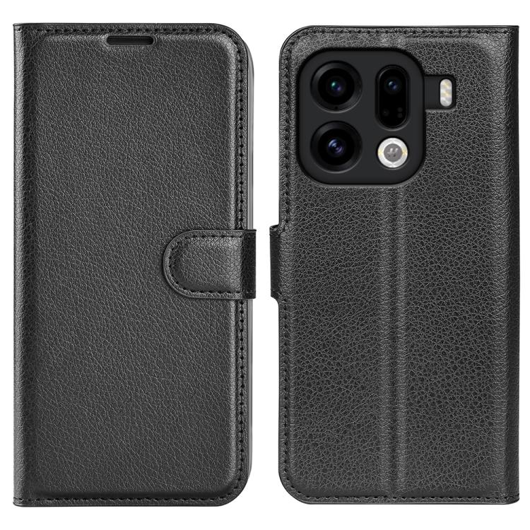 

For OPPO Find X9 Pro Litchi Texture Horizontal Flip Leather Phone Case with Holder(Black)