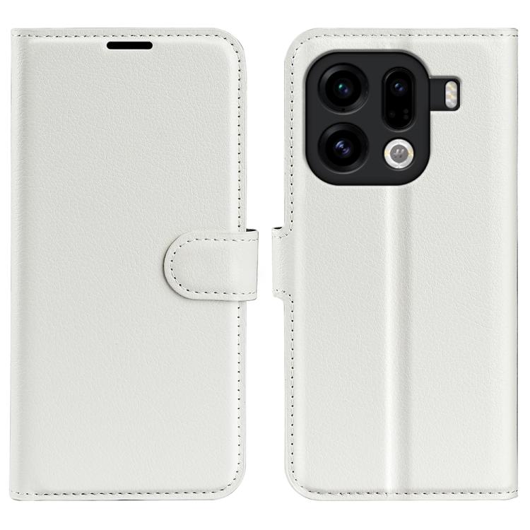 For OPPO Find X9 Pro Litchi Texture Horizontal Flip Leather Phone Case with Holder(White)