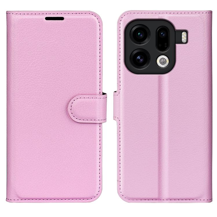 

For OPPO Find X9 Pro Litchi Texture Horizontal Flip Leather Phone Case with Holder(Pink)