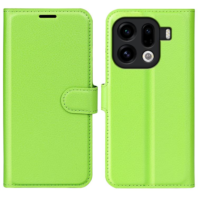 For OPPO Find X9 Pro Litchi Texture Horizontal Flip Leather Phone Case with Holder(Green)