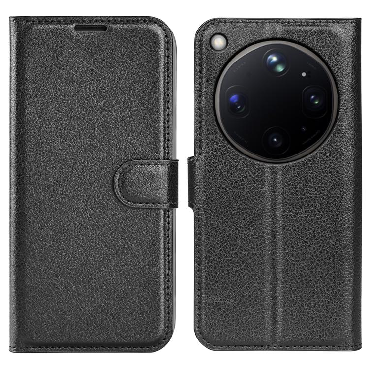 

For OPPO Find X9 Ultra Litchi Texture Horizontal Flip Leather Phone Case with Holder(Black)