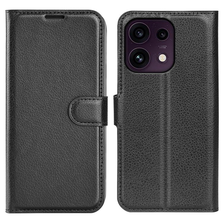 For OPPO Reno16 F / FS Litchi Texture Horizontal Flip Leather Phone Case with Holder(Black)