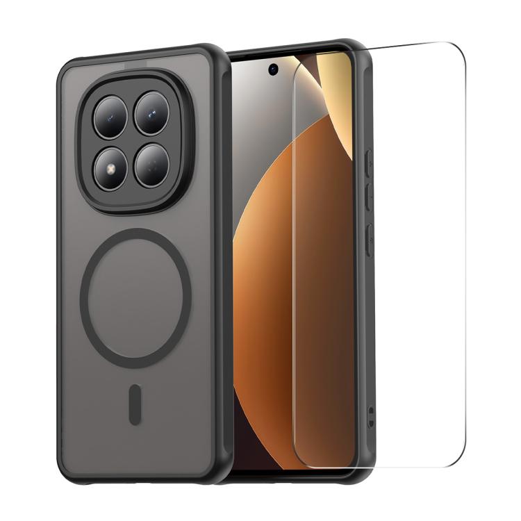 

For Redmi Note 15 Pro 4G Global 163.2mm ENKAY Hat-Prince MagSafe Matte Translucent Shockproof Phone Case with Large Arc Edge Film(Black)