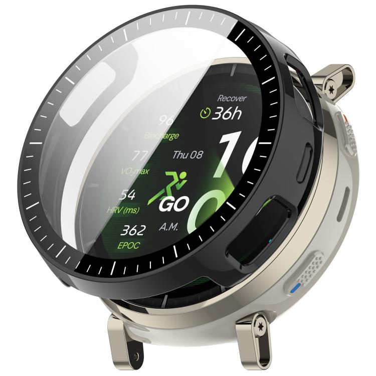 

For Amazfit Active 3 Premium Tempered Film Integrated PC Watch Protective Case with Scale(Gloss Black)