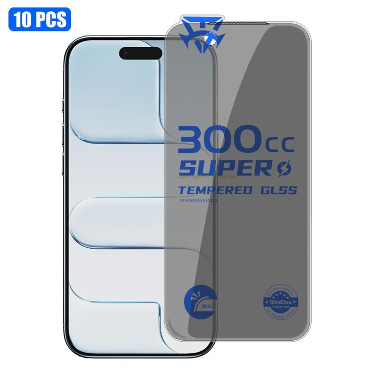 For iPhone Air 10pcs 300CC Large Arc Antistatic Corning Gorilla Privacy Tempered Glass Film