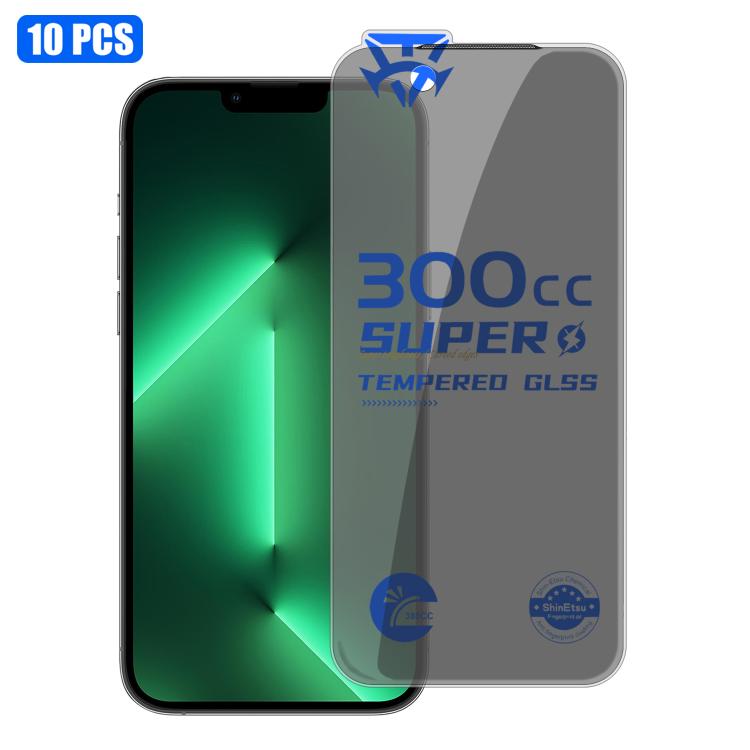 

For iPhone 13 Pro Max 10pcs 300CC Large Arc Antistatic Corning Gorilla Privacy Tempered Glass Film
