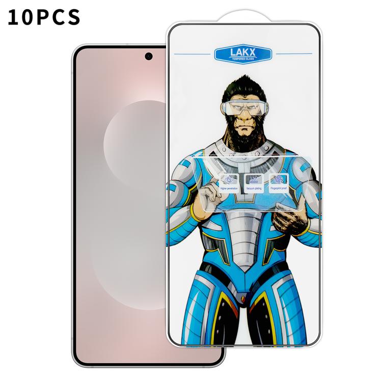 For Samsung Galaxy S25 Edge 5G 10pcs Blue Gorilla Anti-fingerprint Anti-static Silk Screen HD Electroplated Tempered Glass Film