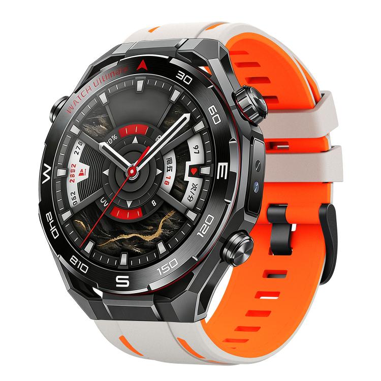 

22mm Speed Shadow Sports Two Color Silicone Watch Band(Starlight Orange)