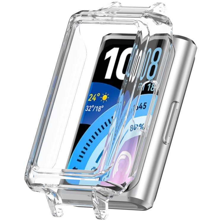 

For Huawei Band 11 Pro / 11 Pro NFC Spring Bar Design 12mm Half Coverage Hollow PC Watch Protective Case(Transparent)