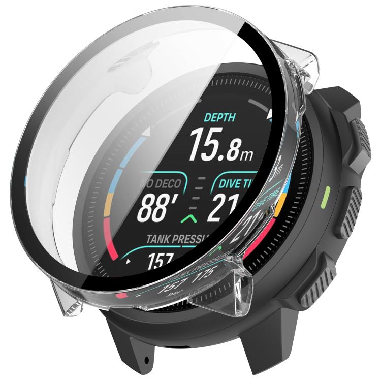 

For Suunto Nautic S Tempered Glass Film Integrated PC Watch Protective Case(Transparent)