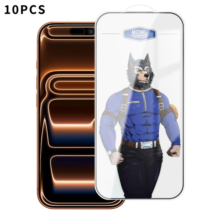 

For iPhone 17 Pro Max 10pcs MOWL Explosion-Proof Anti-Fingerprint HD Tempered Glass Film