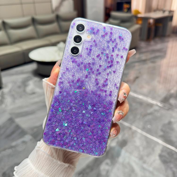 For Samsung Galaxy S26 5G Sequins Glitter Gradient Epoxy TPU Phone Case(Purple)