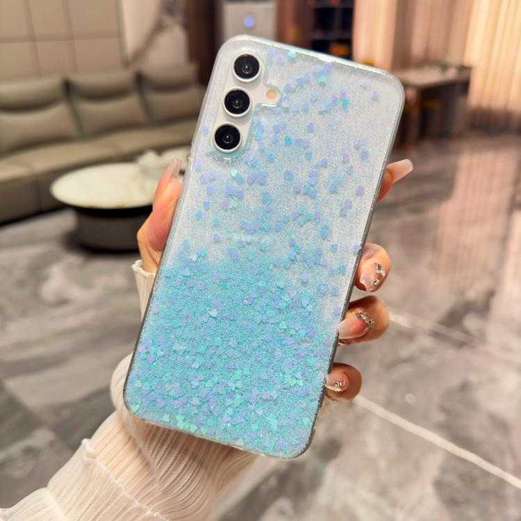 For Samsung Galaxy S26+ 5G Sequins Glitter Gradient Epoxy TPU Phone Case(Blue)